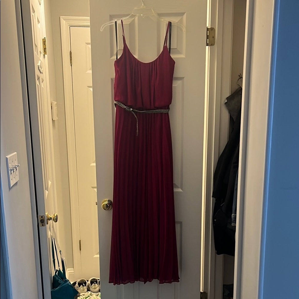 Bisou Bisou magenta  Maxi Dress with Belt